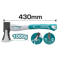 TOTAL Τσεκούρι σφήνας με πλαστική λαβή 1000gr THT798016