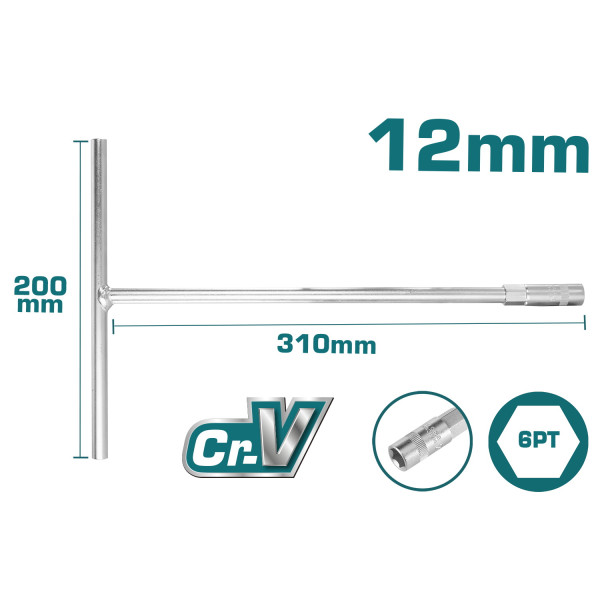 TOTAL Επαγγελματικό ταφ ίσιο 12mm THTSW1206