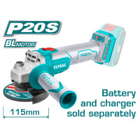 TOTAL Γωνιακός λειαντήρας μπαταρίας λιθίου 20V/115mm solo super select TAGLI201158