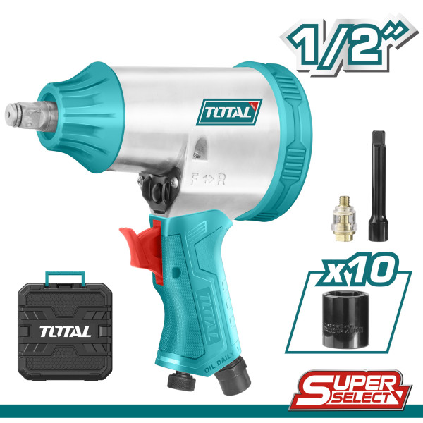TOTAL Σετ αερόκλειδο 1/2''-312Nm SUPER SELECT TAT41125