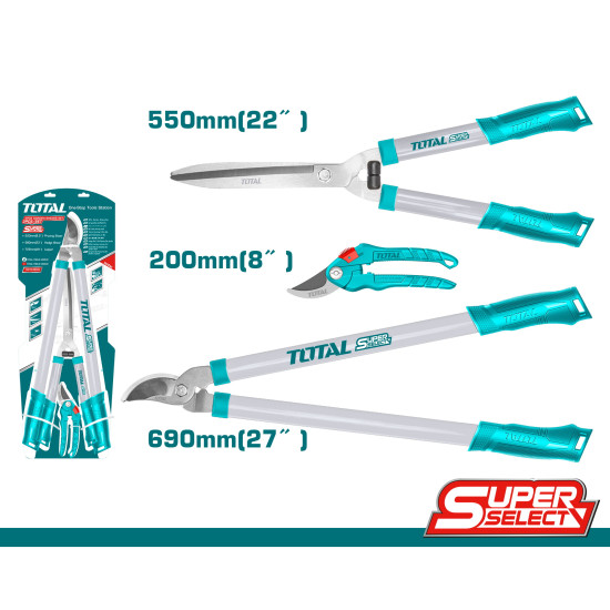 TOTAL Σετ ψαλίδια κλάδου 3 τεμάχια SUPER SELECT  THT1578033