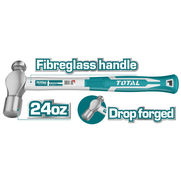 TOTAL Σφυρί μπάλας πλαστική λαβή 660gr THT74246