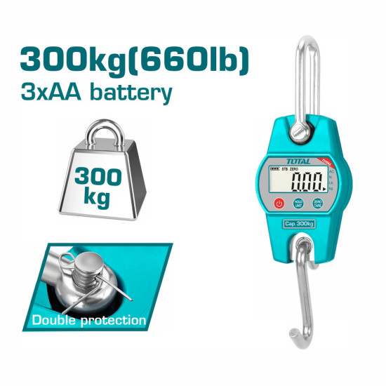 TOTAL Ζυγαριά γερανού ψηφιακή 300kgr THESA63001
