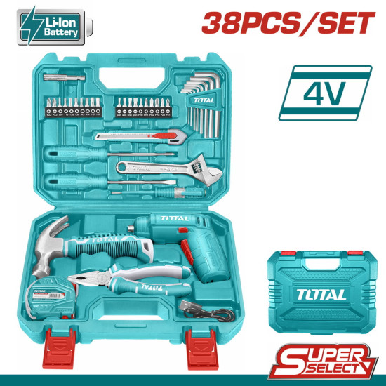 TOTAL Σετ κατσαβίδια μπαταρίας Li-ion 4V 38 τεμάχια SUPER SELECT THKTHP10386