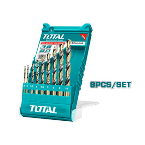 TOTAL Σετ τρυπάνια HSS 9 τεμάχια TACSD0095