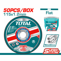 TOTAL Δίσκος κοπής inox - μετάλλου 115Χ1.2mm σε πλαστικό κουτάκι 50 τεμάχια TAC22111550