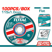 TOTAL Δίσκος κοπής inox - μετάλλου 115Χ1mm 100 τεμάχια σε μεταλλικό κουτάκι SUPER SELECT  TAC210115100