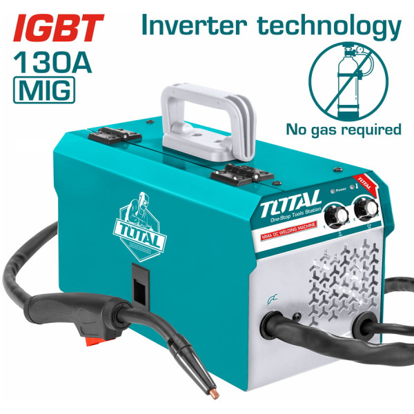 TOTAL Ηλεκτροκόλληση INVERTER FCAW 230V / 130A χωρίς αέριο TFC1301