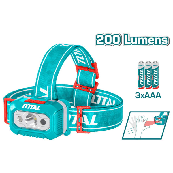 TOTAL Επαγγελματικός φακός κεφαλής LED 100-200 Lumens THL013AAA6