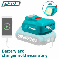 TOTAL Φορτιστής USB-A 20V Li-Ion Powerbank SOLO TUCLI2022