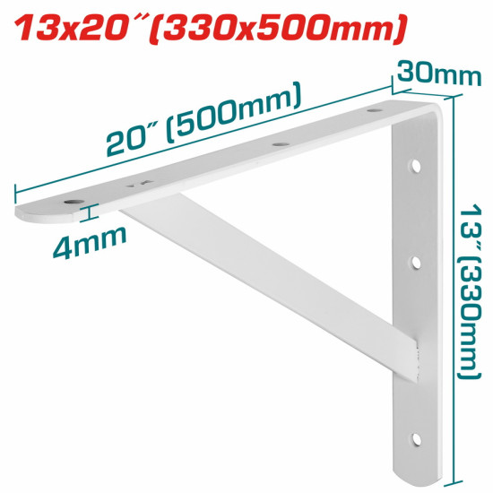 TOTAL Γωνία βαρέως τύπου λευκή 33Χ50cm THDSB1320