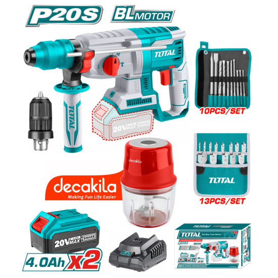 TOTAL Επαγγελματικό σετ πνευματικό πιστολέτο μπαταρίας Li-ion 20V / 4Ah / 2 ΜΠΑΤΑΡΙΕΣ ΜΕ ΤΑΧΥΤΣΟΚ  TOSLI23031E