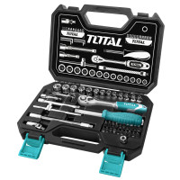 TOTAL Σετ κασετίνα καρυδάκια 1/4" 45ΤΕΜ (THT141451)