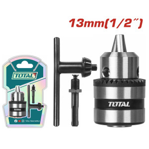 TOTAL Τσοκ δράπανου με κλειδί 1/2" - 13mm και αντάπτορα TAC451301.1