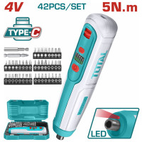 TOTAL Κατσαβίδι μπαταρίας Li-ion 4V / 1.3Ah / 5Nm Type-C TSDLI0406