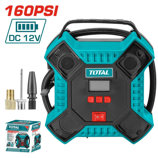 TOTAL Κομπρεσέρ αέρος αυτοκινήτου Β.Τ με φως 12V TTAC1601