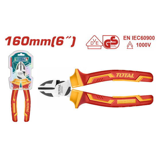 TOTAL Πλαγιοκόπτης με μόνωση 1000V 160mm THTIP2261