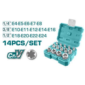 TOTAL Κασετίνα καρυδάκια STAR 14ΤΕΜ TORX THKTETS0114