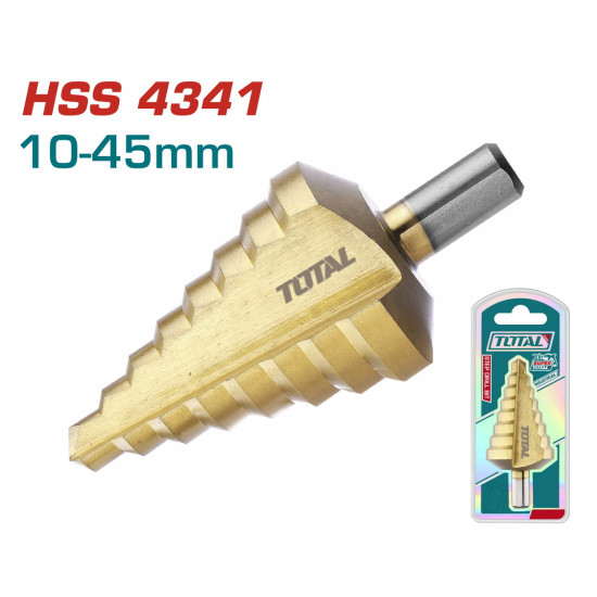 TOTAL Επαγγελματικό τρυπάνι κώνικο 10-45mm TAC75104501