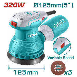 TOTAL Επαγγελματικό έκκεντρο τριβείο χούφτας  320W / Φ-125mm TF2131256
