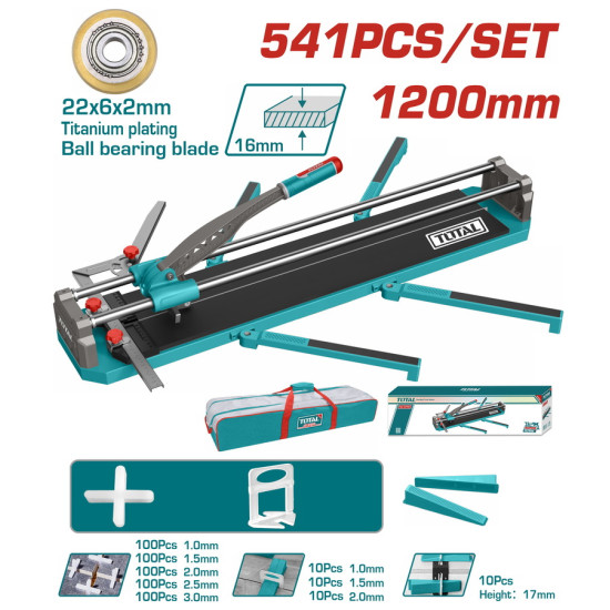 TOTAL Σετ κόφτης πλακιδίων 120cm & 541 τεμάχια ONE PROMOTION THTC12008