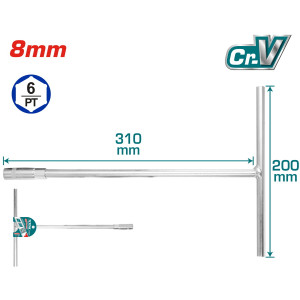 TOTAL Επαγγελματικό ταφ ίσιο 8mm THTSW0806