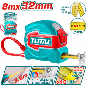 TOTAL Επαγγελματική μετροταινία 8mΧ32mm μετρικό TMT80832M