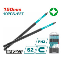 TOTAL Μύτες μαγνητικές μαύρες ΡΗ2 150mm 10τεμ (TACIM16PH263)