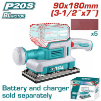 TOTAL Επαγγελματικό τριβείο μπαταρίας Li-ion 20V / 90X180mm χωρίς μπαταρία και φορτιστή TFSLI2031