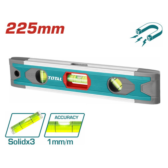 TOTAL Αλφάδι αλουμινίου μαγνητικό 22.5cm (TMT2235)