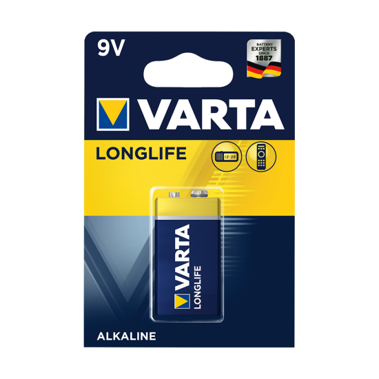 VARTA Αλκαλικές μπαταρίες longlife πλακέ 9 volt
