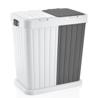 VIOSARP Καλάθι άπλυτων διπλό 80lt λευκό-ανθρακί R-6146