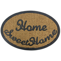 VIOSARP Αντιολισθητικό οβάλ πατάκι εισόδου home sweet home καφέ 40X60cm FDR-822