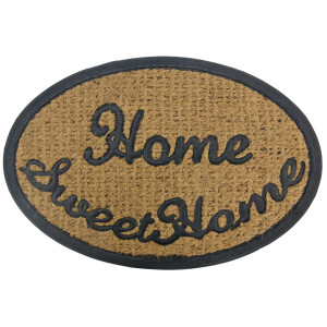 VIOSARP Αντιολισθητικό οβάλ πατάκι εισόδου home sweet home καφέ 40X60cm FDR-822