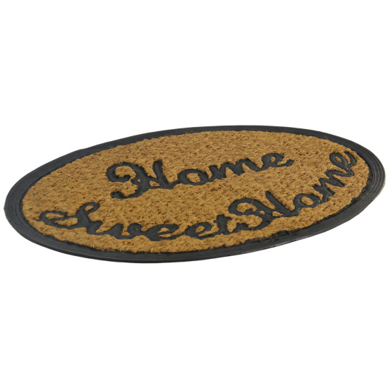 VIOSARP Αντιολισθητικό οβάλ πατάκι εισόδου home sweet home καφέ 40X60cm FDR-822