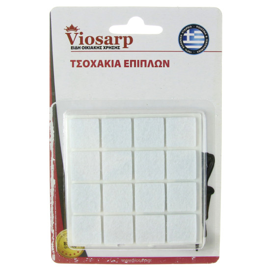 VIOSARP Τσοχάκια τετράγωνα λευκά σετ 16 τμχ VC1188-1