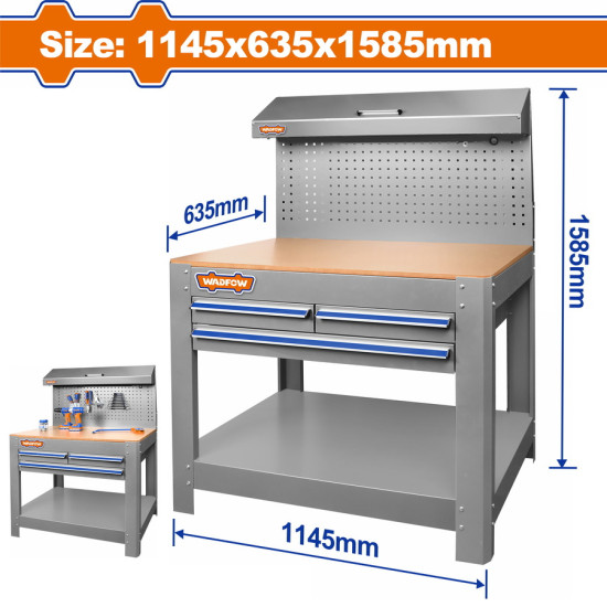 WADFOW Πάγκος εργασίας με συρτάρια 1145X635X1585mm WCS5A05