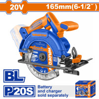 WADFOW Δισκοπρίονο μπαταρίας Li-ion 20V / 165mm ΧΩΡΙΣ ΜΠΑΤΑΡΙΑ & ΦΟΡΤΙΣΤΗ  WLWP5520