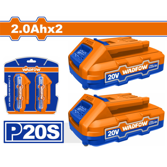 WADFOW Σετ 2 τεμάχια μπαταρίες WLBP520 Li-ion 20V / 2Ah WOS240682