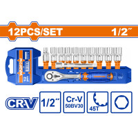 WADFOW Σετ καρυδάκια με καστάνια 1/2'' 12 τεμάχια WST2212