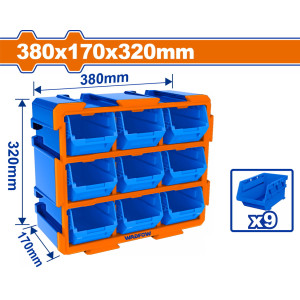 WADFOW Συρταριέρα αποθήκευσης με σκαφάκια 380X170X320mm WTB8330