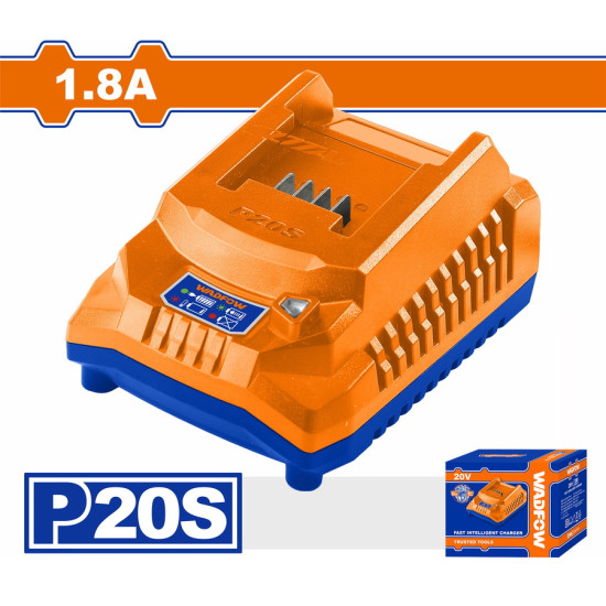 WADFOW Φορτιστής για μπαταρίες Li-ion 20V / 1.5Ah / 2Ah / 3Ah / 4Ah / 5Ah WFCP518