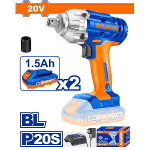 WADFOW Μπουλονόκλειδο μπαταρίας Li-ion 20V / 1.5Ah / 300Nm / 2 μπαταρίες WCD1512