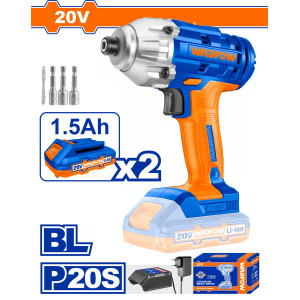 WADFOW Παλμικό κατσαβίδι μπαταρίας Li-ion 20V / 1.5Ah / 170Nm / 2 μπαταρίες WCD2512