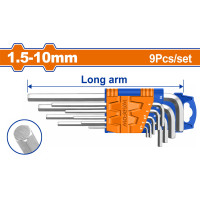 WADFOW Σετ κλειδιά άλλεν μακριά 1.5 - 10mm 9 τεμάχια WHK1291