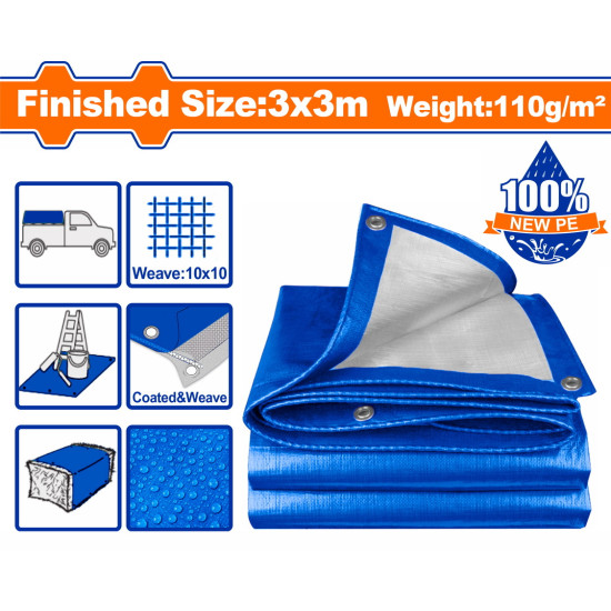 WADFOW Μουσαμάς αδιάβροχος 110gr/m2 3X3m WTQ1833