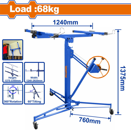WADFOW Ανυψωτικό γυψοσανίδας 1375-3350mm / 68Kg WJSQ1168