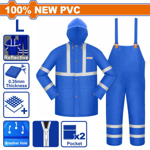WADFOW Αδιάβροχο κοστούμι PVC με ανακλαστικά L WRC500L