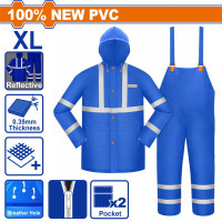 WADFOW Αδιάβροχο κοστούμι PVC με ανακλαστικά XL WRC500XL