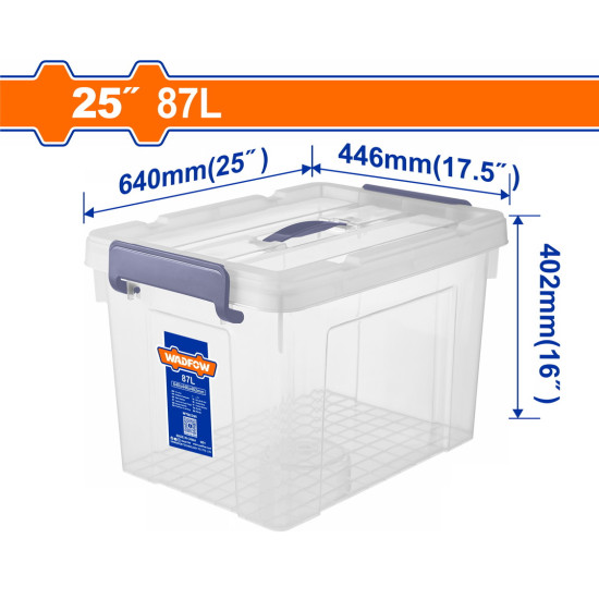 WADFOW Πλαστικό κουτί αποθήκευσης διάφανο 25" / 87Lit WTB2390